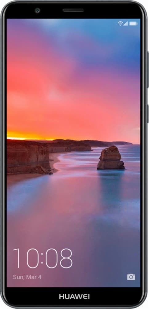 Smartphone product image with a scenic wallpaper
